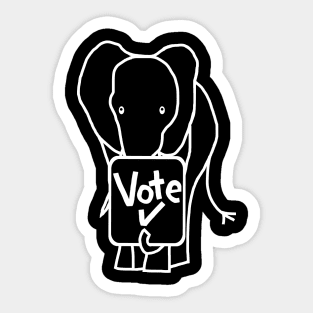 White Line Big Elephant Politics says Vote Sticker